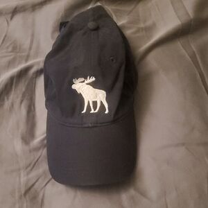 Abercrombie & Fitch Black Cap with White Moose Logo